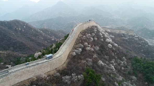 Aerial View of Great Wall of China. alt