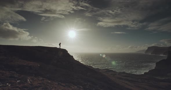 Man stand on top of mountain by HansPeterSchepp | VideoHive