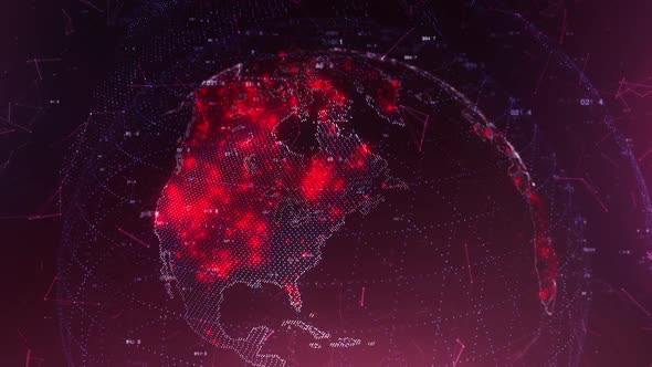 Virus Pandemic Globe Hologram Infographics