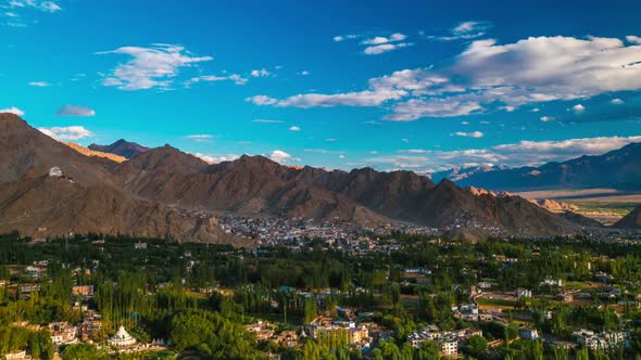 Sunset Panorama of Leh City alt