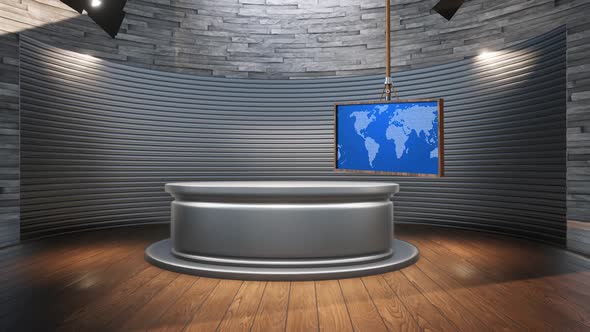 3D Virtual News Studio Background A50011 alt