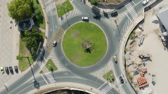 Cars Driving on Circle Road in City of Lagos Portugal Europe alt