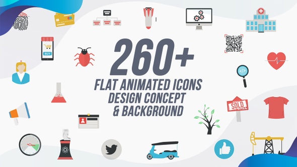 Flat Animated Icons Pack / Design concepts and backgrounds