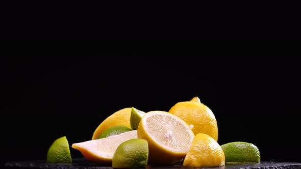 Lemon and Lime Fruit on Table