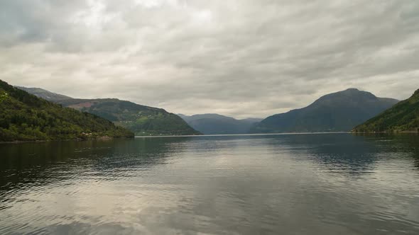Hardangerfjord from Kinsarvik Village in Norway alt