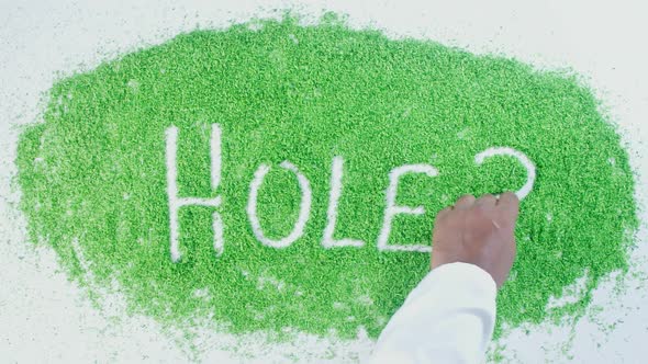 Green Hand Writing Hole 3