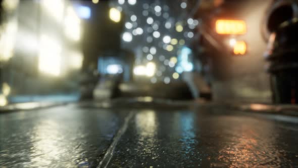 Empty City Streets on Quarantine In The Rain At Night alt