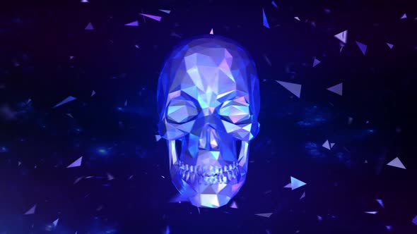 Low Poly Skull Halloween Background
