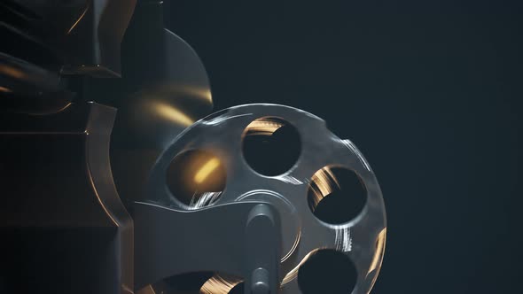 Single golden bullet loaded to a revolver in a game of russian roulette. 4KHD alt