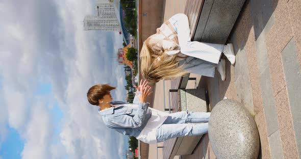 Lesbian Couple Quarreling on the Street alt