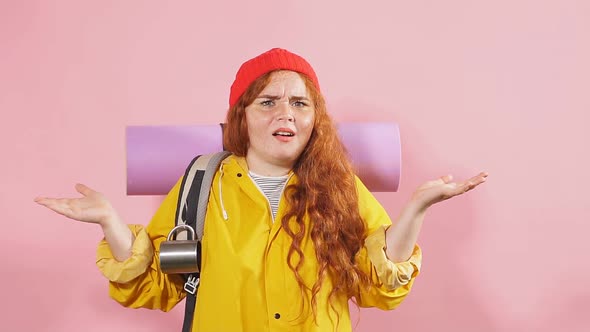 Frustrated Tired Woman Doesn't Know the Direction. alt