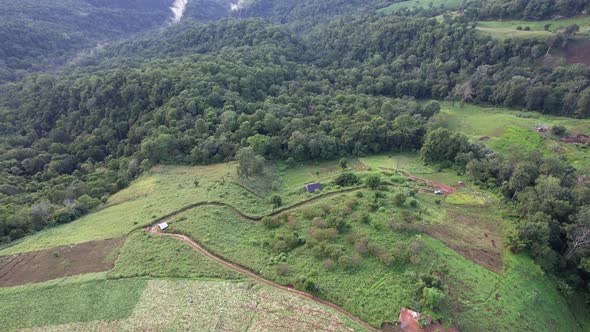 Aerial view of mountains view by drone