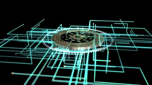 Motion design concept of cryptocurrency and the blockchain alt