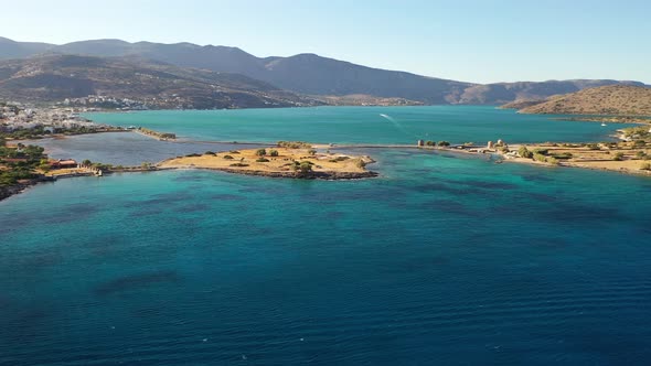 Aerial View of Spinalonga Island, Crete, Greece