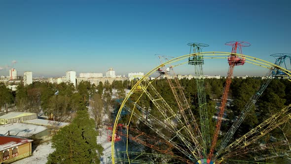 Empty Ferris Wheel Ride in Winter Park