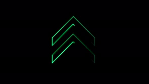 Neon sign Arrows Animation of pink light signal and blue spreading from the center