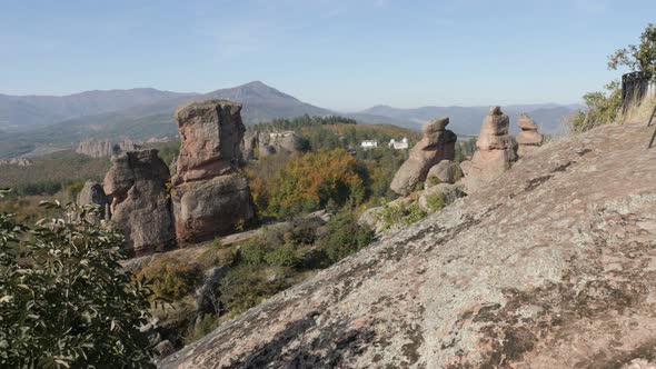 Endless Belogradchik  cliffs with strange rocks   4K 2160p 30fps UltraHD footage - Sandstone and con alt
