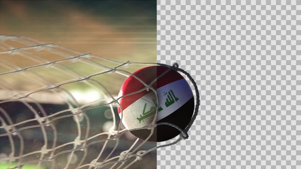 Soccer Ball Scoring Goal Night - Iraq