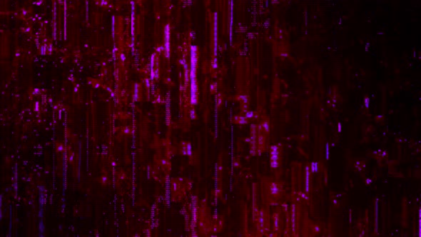 Abstract Dark Purple Futuristic Digital Code Glitch Background Loop Template
