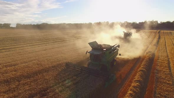 Harvester Combines, Field and Dust. alt
