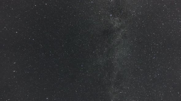 Milky Way and Stars Moving Across the Night Sky, Time Lapse 