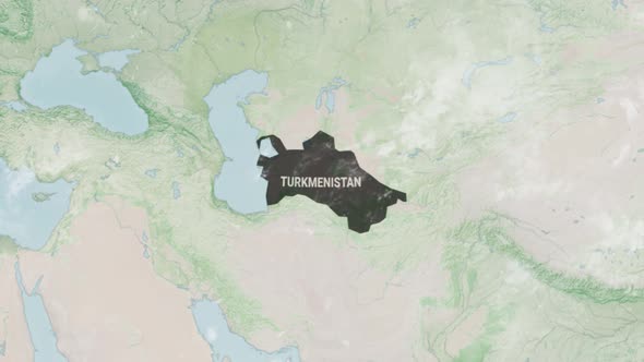 Globe Map of Turkmenistan with a label