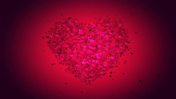 Hearts Particles Background 4K