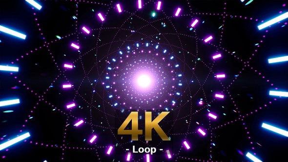 Flickering Neon Light Beams in the Disco Geometric Background VJ Loop alt