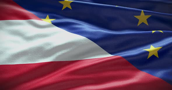 Austria and EU waving flag animation alt