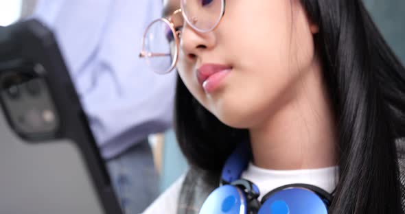 Student and teacher in the classroom alt