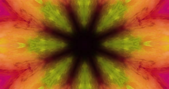 Kaleidoscopic visual effect for a DJ background. Music background. Abstract flower that changes its