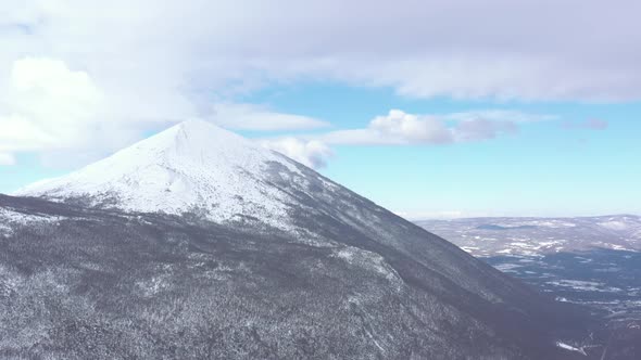 Rtanj mountain  peak by winter 4K drone video alt