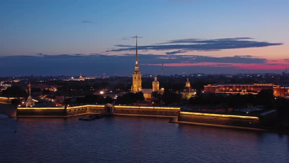 Aerial View of Peter and Paul Fortress in Russia alt