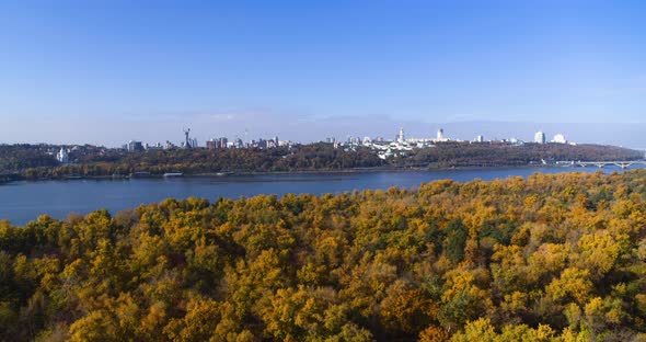 Aerial View From Rusanovka Island to the Business and Historical Capital of the City alt