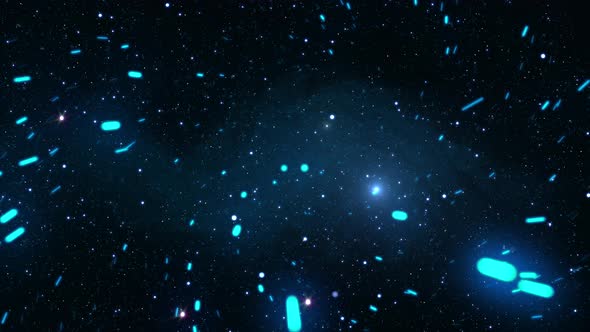 Flying Through Universe Stars And Meteorites In Space 4k