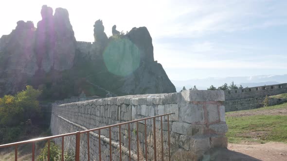 Famous rocks near Bulgarian town of Belogradchik4K 2160p 30fps UltraHD footage - Panning on strange  alt