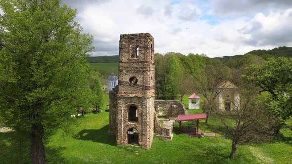 A view of the Basilica Monastery in the village of Krasny Brod in Slovakia alt