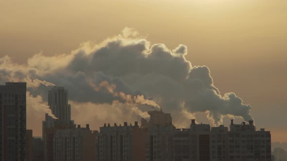 Smoking chimneys of a city