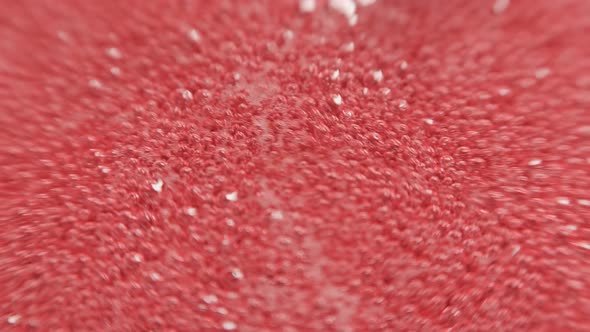 Raspberry Syrup, Pink Background with Bubbling Bubbles and Raspberries alt