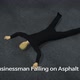 Businessman Falling On Asphalt 02