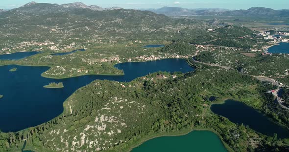 Aerial view of Bacina fresh water lakes alt