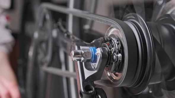 The Planetary Hub on a Belt Drive Bicycle Rotating Rear Gear Change Mechanism alt