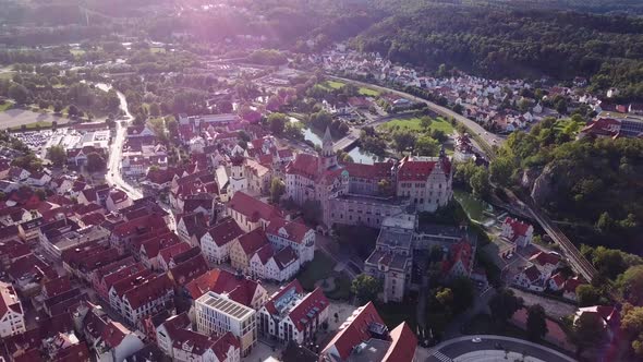 Aerial View of the Castle Sigmaringen, Germany in the Summer