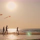 Grandmother and Grandchildren Play on the Beach Kites - VideoHive Item for Sale