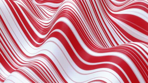 Loop Vj Background Animation Of Red And White Abstract Waves 02