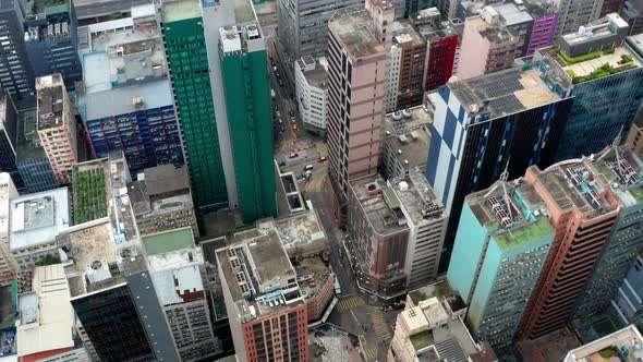 Top view of Hong Kong city downtown alt