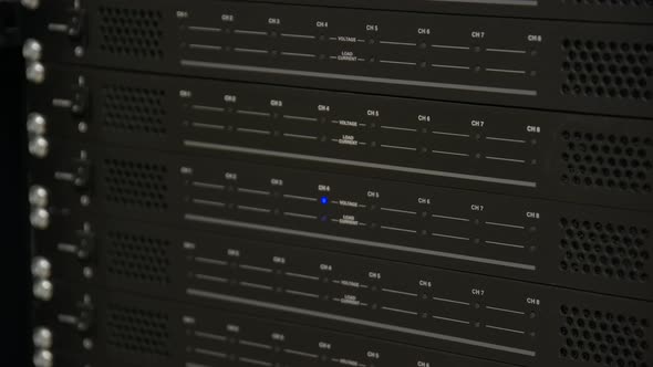 Datacenter Server Turns On with Blue LED Lights