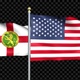 Alderney And United States Two Countries Flags Waving - VideoHive Item for Sale