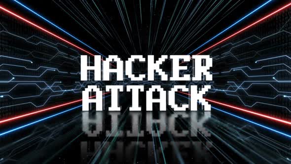 HACKER ATTACK Glitch Text in a Tech Room, Loopable