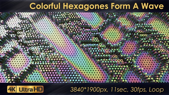 Colorful Hexagones Form A Wave alt